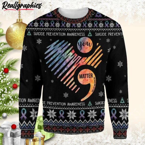 suicide prevention awareness ugly christmas sweater przxme