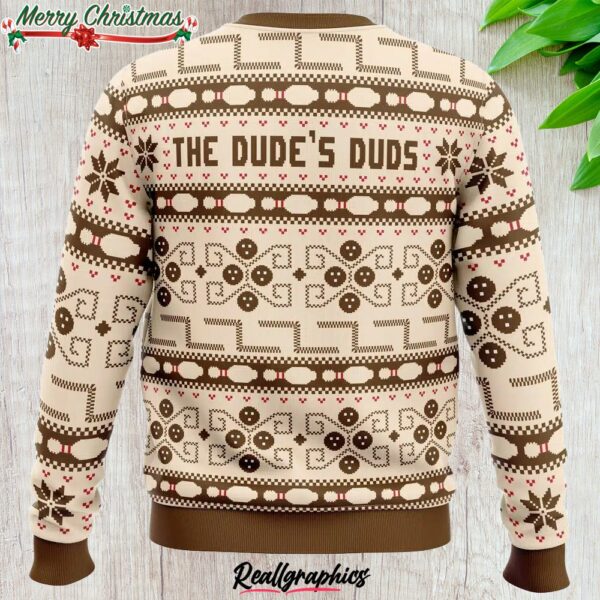 the dude s duds the big lebowski ugly christmas sweater 1 w7rtgo