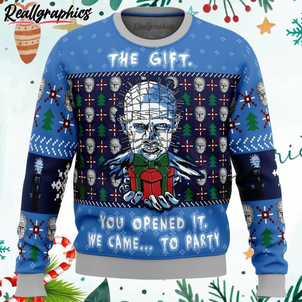 the gift hellraiser ugly christmas sweater ihgr0