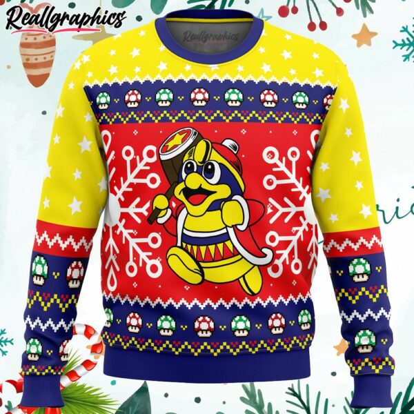 the king super mario bros. ugly christmas sweater x82ou