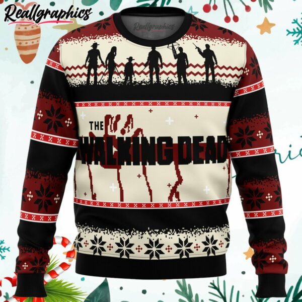 the walking dead ugly christmas sweater gn06j
