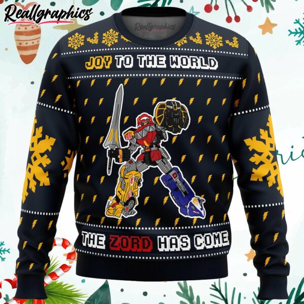 the zord has come power rangers ugly christmas sweater tiwrz
