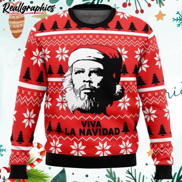 viva la navidad che guevara ugly christmas sweater buksb