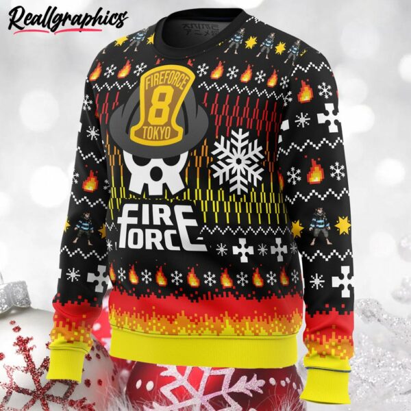 we didnt start the fire this christmas fire force ugly christmas sweater 2 sqnqm