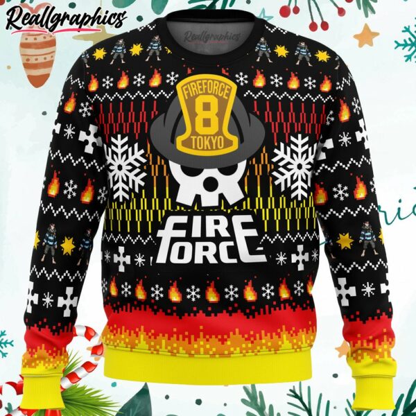 we didnt start the fire this christmas fire force ugly christmas sweater erw2q