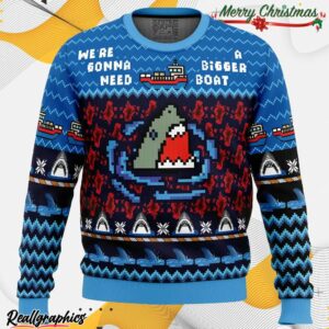 we re gonna need a bigger boat jaws ugly christmas sweater w8wigj