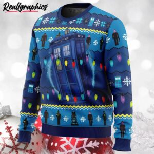 whos outside doctor who ugly christmas sweater 2 0p4cm
