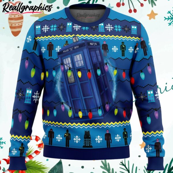 whos outside doctor who ugly christmas sweater ozpuc