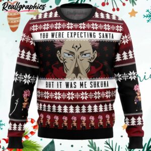 you were expecting santa sukuna jujutsu kaisen ugly christmas sweater iCC65