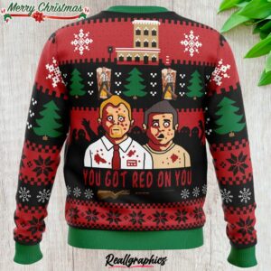 you ve got red on you shaun of the dead ugly christmas sweater 1 wsyiza