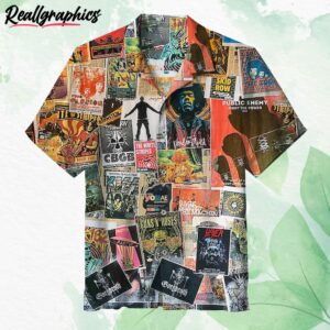 80s rock collage hawaiian shirt ksj0ig