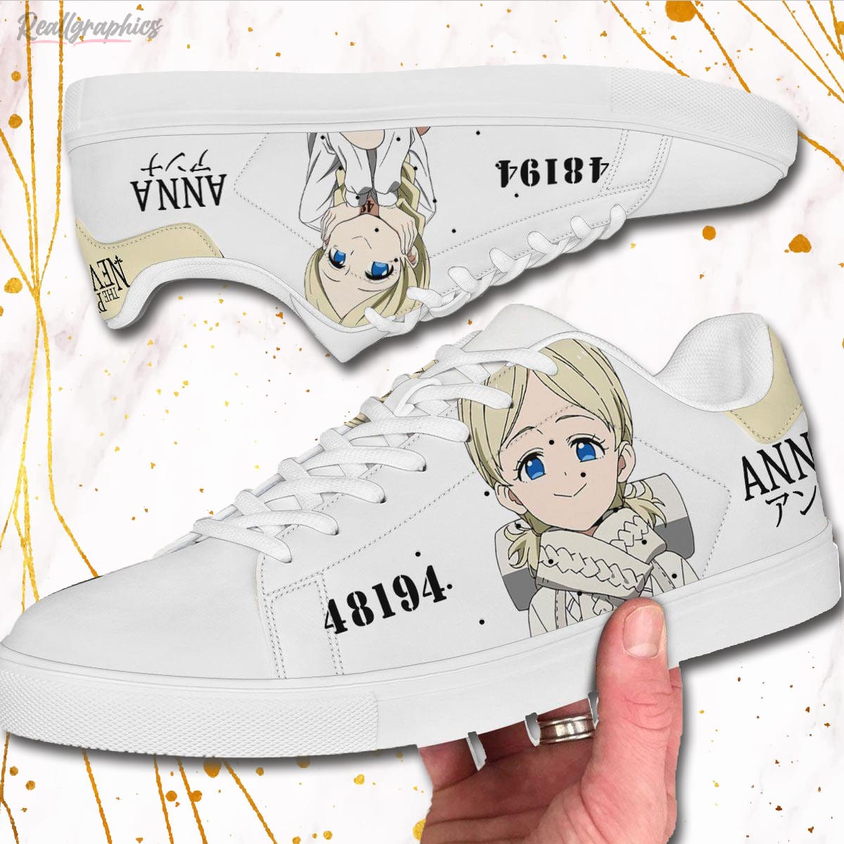 anna skate sneakers the promised neverland custom anime shoes 2 hnpers