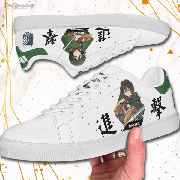 attack on titan shoes mikasa ackerman custom anime skateboard sneakers 3 k9tcnl
