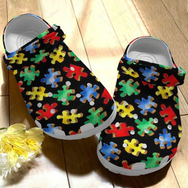 autism awareness month classic clogs shoes colorful puzzles classic clog ai5tob