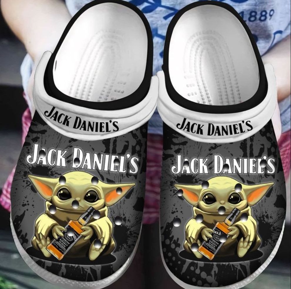 Baby Yoda Hug Jack Daniels Classic Clogs Shoes - Reallgraphics