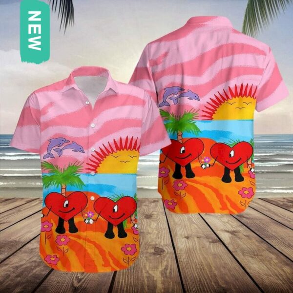 bad bunny pink un verano sin ti album hawaiian shirt ksr3ln