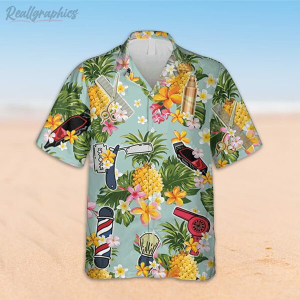 barber pineapple hawaiian shirt hair stylist 3d print shirt 2 scdpyw