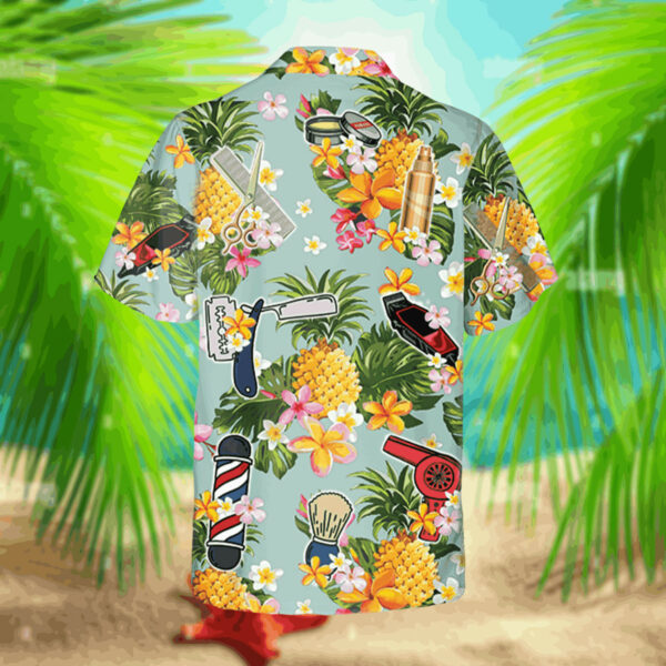 barber pineapple hawaiian shirt hair stylist 3d print shirt 3 p5ooq4