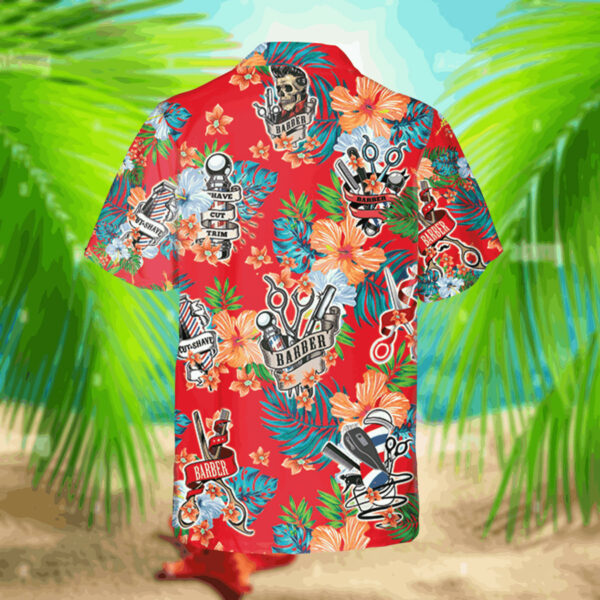 barber red hawaiian shirt tropical shirt gift for him 3 udftv8