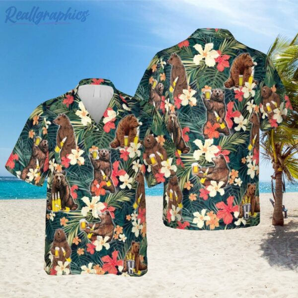 bear floral hawaiian shirt camping shirt beach clothing 1 nijb7r
