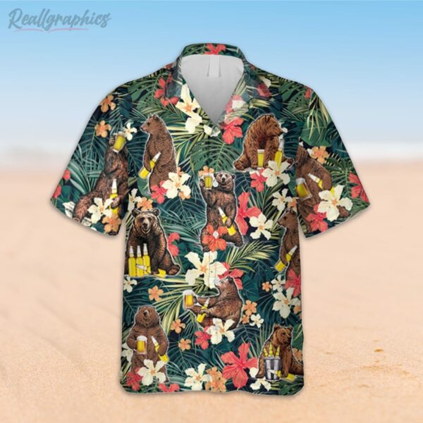 bear floral hawaiian shirt camping shirt beach clothing 2 rjg9fa