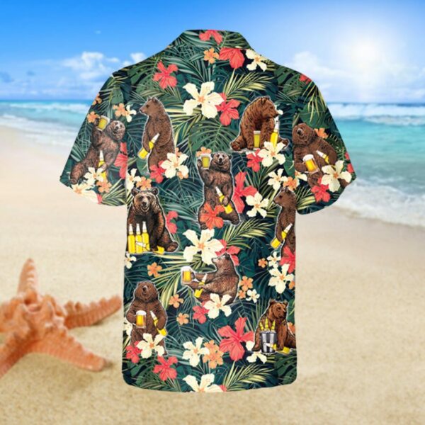 bear floral hawaiian shirt camping shirt beach clothing 3 b9i2vn