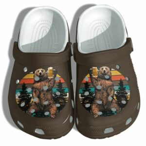 bears drinking camping shoes clog bears with beer clog camping clog bears clog xiree8