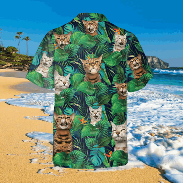 bengal cats sticking out tongue green hawaiian shirt aloha clothing 3 wdaekr