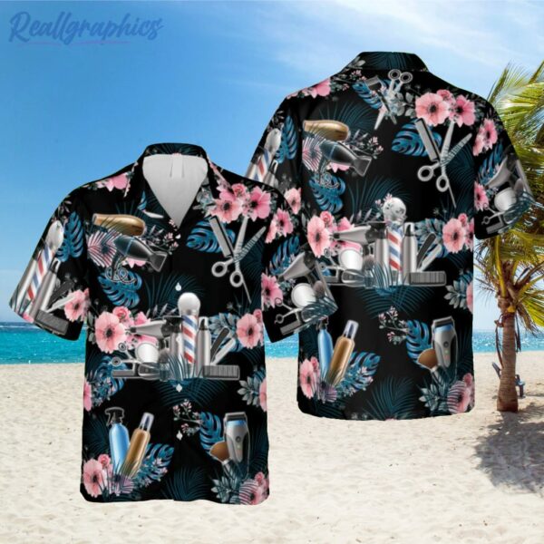 black barber hawaiian shirt hairdryer 3d print aloha shirt 1 bfgpvc