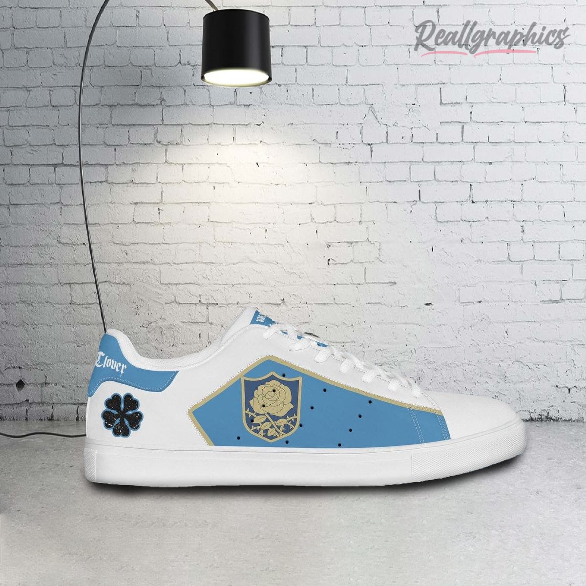 Black Clover Blue Rose Stan Smith Shoes, Custom Anime Sneakers