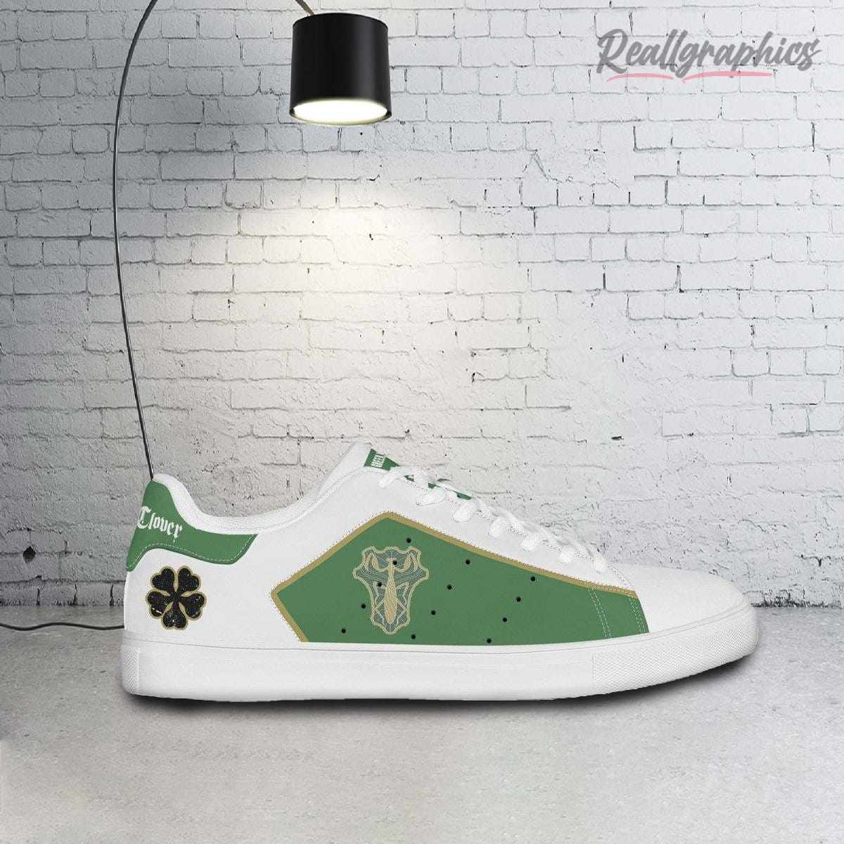 Black Clover Green Mantis Stan Smith Shoes, Custom Anime Sneakers