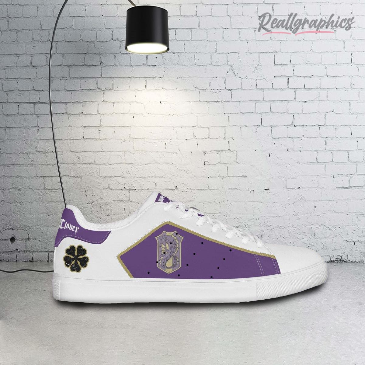 Black Clover Purple Orca Stan Smith Shoes, Custom Anime Sneakers