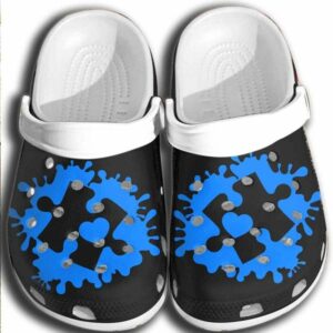 blue puzzle clog shoes for men women autism shoes clog hyzlsz