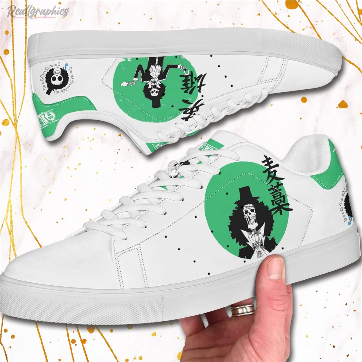 Brook Sneakers Custom One Piece Anime Shoes