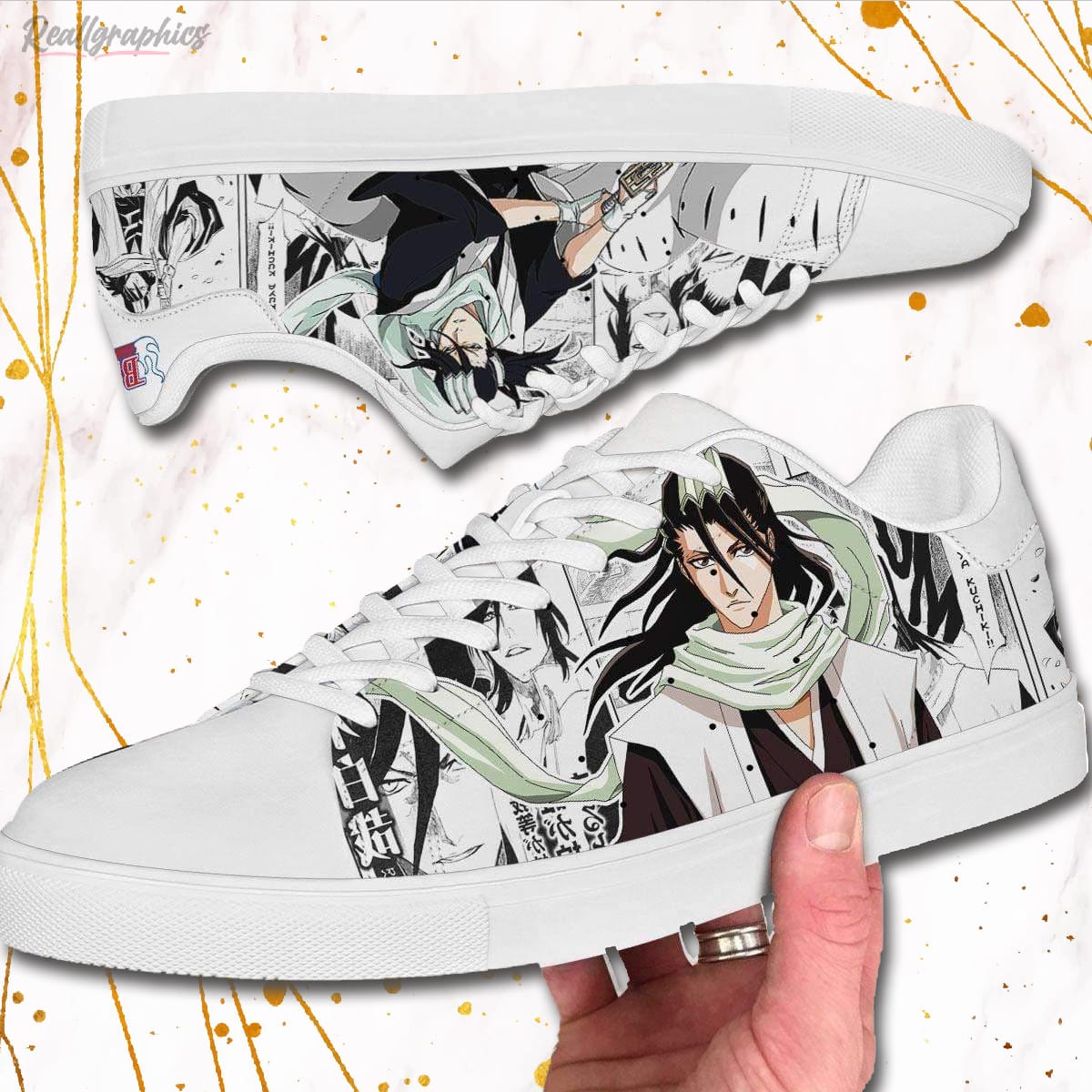 byakuya kuchiki skate sneakers custom bleach anime shoes 2 z8fd8y