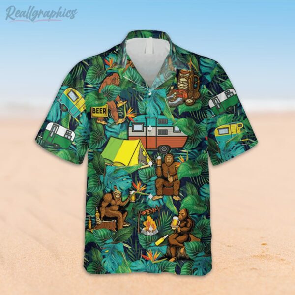 camping bigfoot green hawaiian shirt gift for him 2 bdrqqg