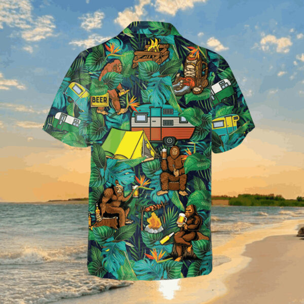 camping bigfoot green hawaiian shirt gift for him 3 jt8vkh
