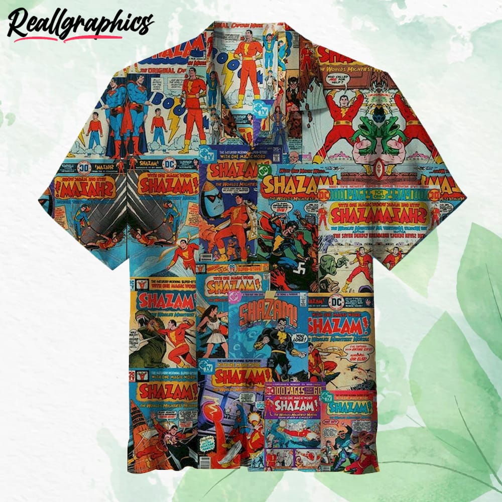 DC Comics Heroes Hawaiian Shirt, Short Sleeve Button-up Shirt