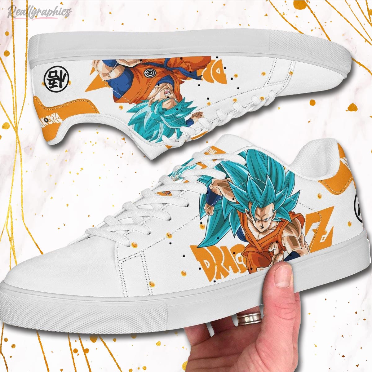 Ball Goku Saiyan Stan Smith Shoes, Custom Anime - Reallgraphics