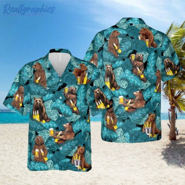 drinking bear hawaiian shirt tropical shirt 1 oqzbov