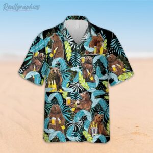 drunk bear hawaiian shirt camping summer shirt 2 ptzill