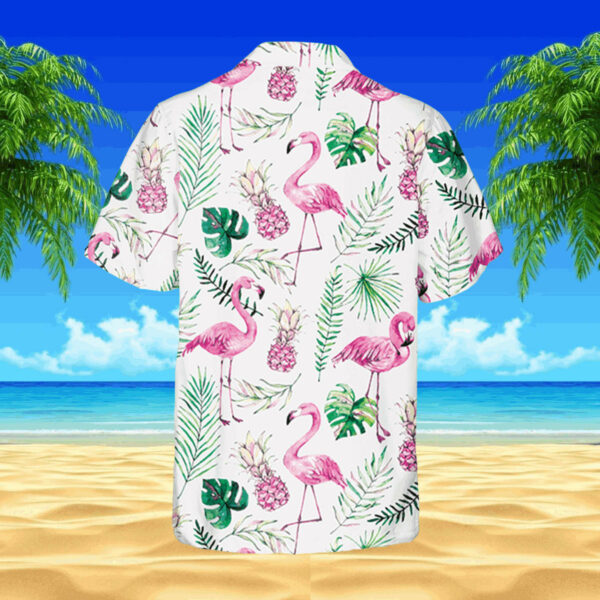 flamingo and pink pineapple white hawaiian shirt 3d print clothing 3 bcufmq