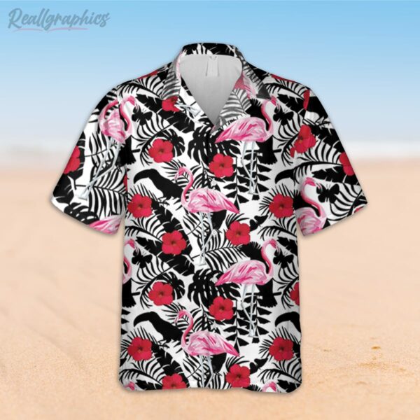 flamingo black and white hawaiian shirt summer holiday gift 2 ebd8vj