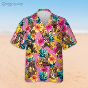 funny bear pink hawaiian shirt vintage camping shirt 2 zxc5bv