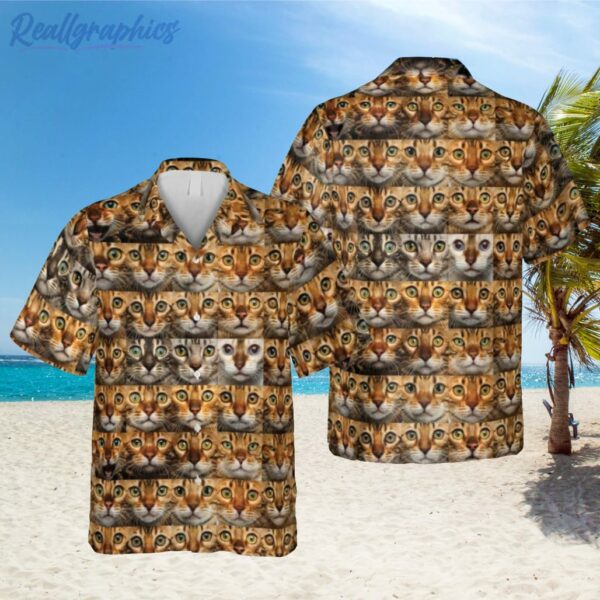 funny bengal cat yellow hawaiian shirt 3d print summer shirt 1 i7wz4c