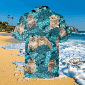 funny british longhaired cat tropical plants hawaiian shirt 3d print aloha aloha shirt 3 q5cj3y