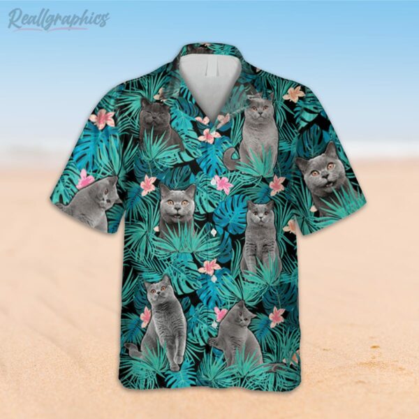 funny british shorthaired cats hawaiian shirt cat clothing 2 znydwh