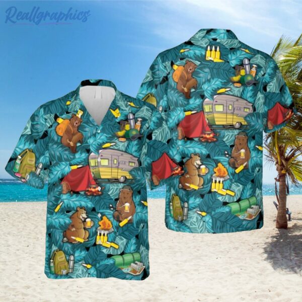 funny camping hawaiian shirt bear camper shirt 1 w24ytj