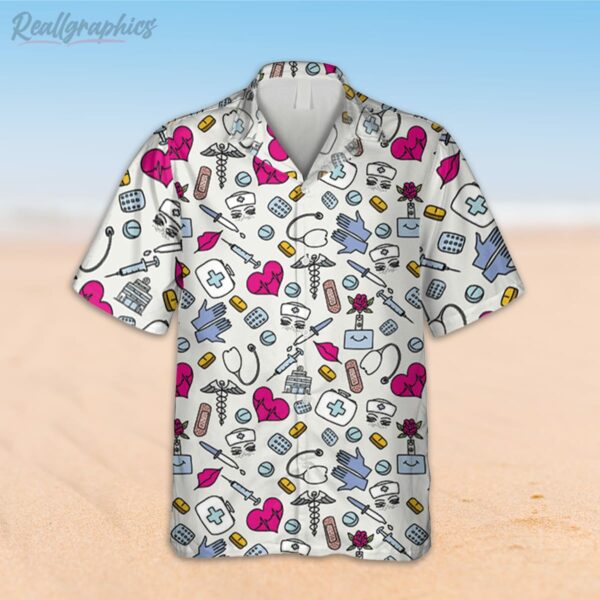 funny nurse medical tools hawaiian shirt 2 n1czsu