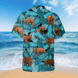 grizzly bear hawaiian shirt 3d print beach shirt 3 kihli9
